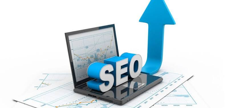 SEO rankings growth chart — analytics dashboard showing upward keyword ranking trend for a Dubai business website